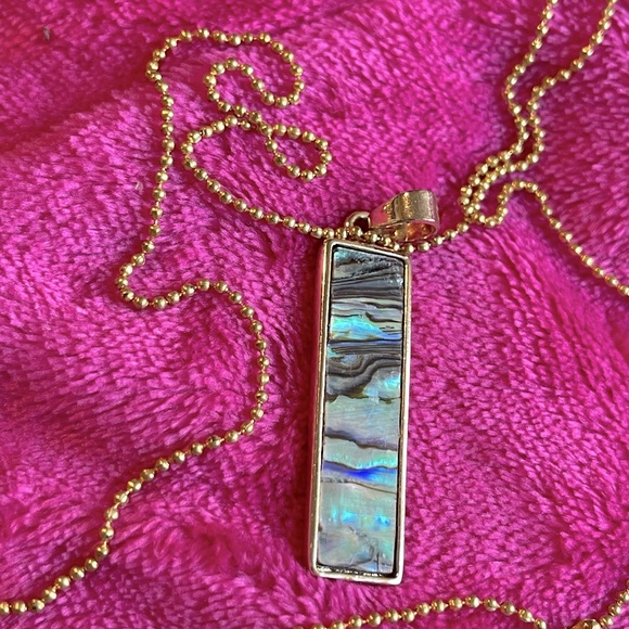 Vintage Jewelry - Abalone Necklace rectangle vintage no flaws